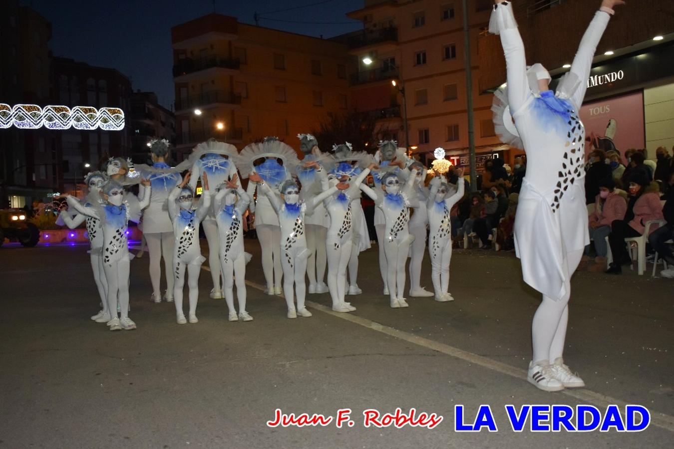 El Cortejo Real que precedía a las carrozas del Melchor, Gaspar y Baltasar, estaba compuesto por distintas carrozas, espectáculos musicales y personajes de fantasía. La Policía Local y el Cuerpo de Bomberos abrieron el recorrido, seguidos de Dafne Dance Academy, Goofy & Donald, Club Gymca VeraCruz, La Sirenita, Academia de Baile EDIG, Pinocho, Escuela de Baile de la Concejalía de Deportes, Las Mariposas, Escuela de Baile Ana, La Bella y la Bestia, la Guardia de Darth Vader y la Banda de Música La Compañía.