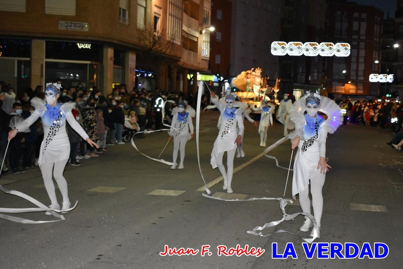 El Cortejo Real que precedía a las carrozas del Melchor, Gaspar y Baltasar, estaba compuesto por distintas carrozas, espectáculos musicales y personajes de fantasía. La Policía Local y el Cuerpo de Bomberos abrieron el recorrido, seguidos de Dafne Dance Academy, Goofy & Donald, Club Gymca VeraCruz, La Sirenita, Academia de Baile EDIG, Pinocho, Escuela de Baile de la Concejalía de Deportes, Las Mariposas, Escuela de Baile Ana, La Bella y la Bestia, la Guardia de Darth Vader y la Banda de Música La Compañía.
