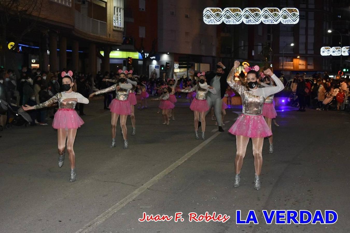 El Cortejo Real que precedía a las carrozas del Melchor, Gaspar y Baltasar, estaba compuesto por distintas carrozas, espectáculos musicales y personajes de fantasía. La Policía Local y el Cuerpo de Bomberos abrieron el recorrido, seguidos de Dafne Dance Academy, Goofy & Donald, Club Gymca VeraCruz, La Sirenita, Academia de Baile EDIG, Pinocho, Escuela de Baile de la Concejalía de Deportes, Las Mariposas, Escuela de Baile Ana, La Bella y la Bestia, la Guardia de Darth Vader y la Banda de Música La Compañía.