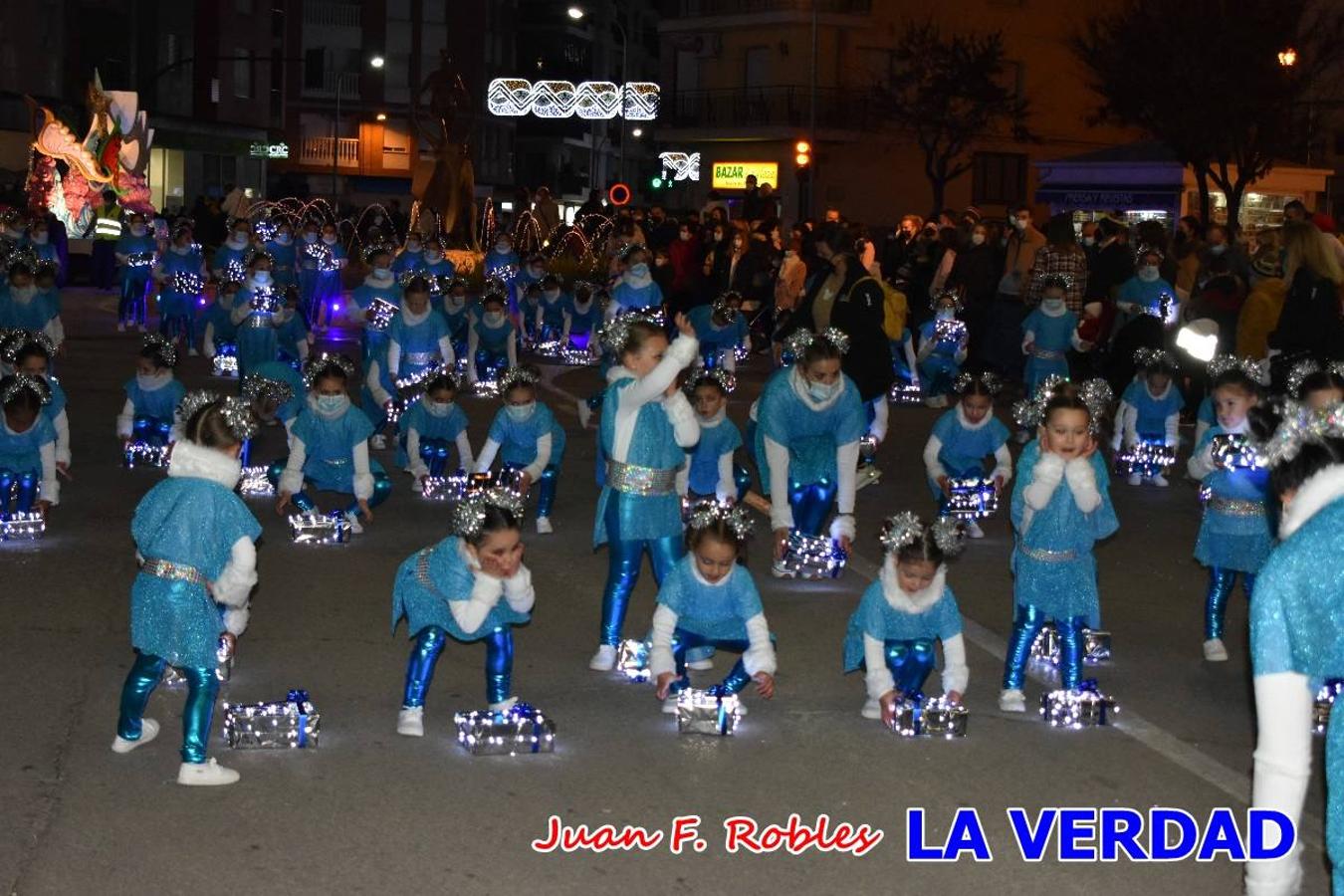 El Cortejo Real que precedía a las carrozas del Melchor, Gaspar y Baltasar, estaba compuesto por distintas carrozas, espectáculos musicales y personajes de fantasía. La Policía Local y el Cuerpo de Bomberos abrieron el recorrido, seguidos de Dafne Dance Academy, Goofy & Donald, Club Gymca VeraCruz, La Sirenita, Academia de Baile EDIG, Pinocho, Escuela de Baile de la Concejalía de Deportes, Las Mariposas, Escuela de Baile Ana, La Bella y la Bestia, la Guardia de Darth Vader y la Banda de Música La Compañía.