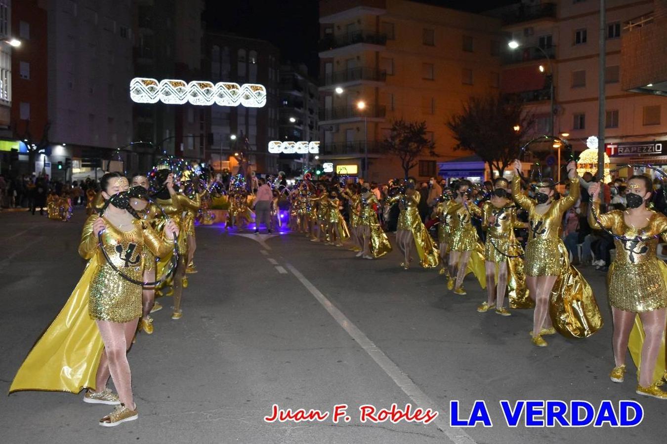 El Cortejo Real que precedía a las carrozas del Melchor, Gaspar y Baltasar, estaba compuesto por distintas carrozas, espectáculos musicales y personajes de fantasía. La Policía Local y el Cuerpo de Bomberos abrieron el recorrido, seguidos de Dafne Dance Academy, Goofy & Donald, Club Gymca VeraCruz, La Sirenita, Academia de Baile EDIG, Pinocho, Escuela de Baile de la Concejalía de Deportes, Las Mariposas, Escuela de Baile Ana, La Bella y la Bestia, la Guardia de Darth Vader y la Banda de Música La Compañía.
