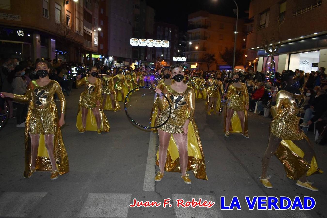 El Cortejo Real que precedía a las carrozas del Melchor, Gaspar y Baltasar, estaba compuesto por distintas carrozas, espectáculos musicales y personajes de fantasía. La Policía Local y el Cuerpo de Bomberos abrieron el recorrido, seguidos de Dafne Dance Academy, Goofy & Donald, Club Gymca VeraCruz, La Sirenita, Academia de Baile EDIG, Pinocho, Escuela de Baile de la Concejalía de Deportes, Las Mariposas, Escuela de Baile Ana, La Bella y la Bestia, la Guardia de Darth Vader y la Banda de Música La Compañía.