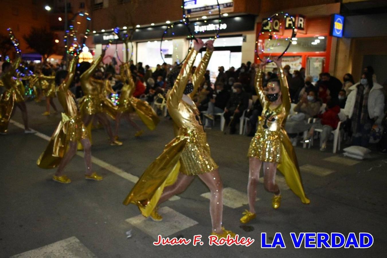 El Cortejo Real que precedía a las carrozas del Melchor, Gaspar y Baltasar, estaba compuesto por distintas carrozas, espectáculos musicales y personajes de fantasía. La Policía Local y el Cuerpo de Bomberos abrieron el recorrido, seguidos de Dafne Dance Academy, Goofy & Donald, Club Gymca VeraCruz, La Sirenita, Academia de Baile EDIG, Pinocho, Escuela de Baile de la Concejalía de Deportes, Las Mariposas, Escuela de Baile Ana, La Bella y la Bestia, la Guardia de Darth Vader y la Banda de Música La Compañía.
