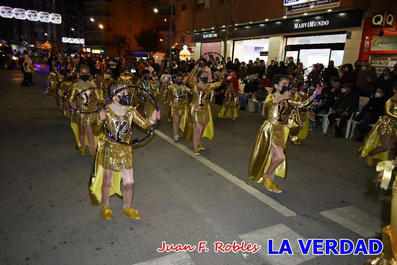 El Cortejo Real que precedía a las carrozas del Melchor, Gaspar y Baltasar, estaba compuesto por distintas carrozas, espectáculos musicales y personajes de fantasía. La Policía Local y el Cuerpo de Bomberos abrieron el recorrido, seguidos de Dafne Dance Academy, Goofy & Donald, Club Gymca VeraCruz, La Sirenita, Academia de Baile EDIG, Pinocho, Escuela de Baile de la Concejalía de Deportes, Las Mariposas, Escuela de Baile Ana, La Bella y la Bestia, la Guardia de Darth Vader y la Banda de Música La Compañía.