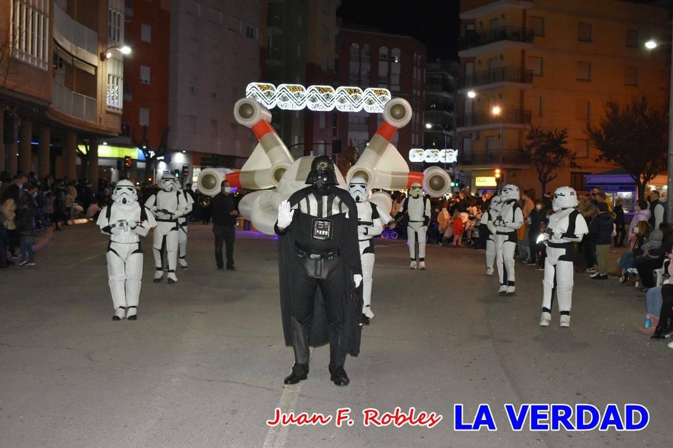 El Cortejo Real que precedía a las carrozas del Melchor, Gaspar y Baltasar, estaba compuesto por distintas carrozas, espectáculos musicales y personajes de fantasía. La Policía Local y el Cuerpo de Bomberos abrieron el recorrido, seguidos de Dafne Dance Academy, Goofy & Donald, Club Gymca VeraCruz, La Sirenita, Academia de Baile EDIG, Pinocho, Escuela de Baile de la Concejalía de Deportes, Las Mariposas, Escuela de Baile Ana, La Bella y la Bestia, la Guardia de Darth Vader y la Banda de Música La Compañía.