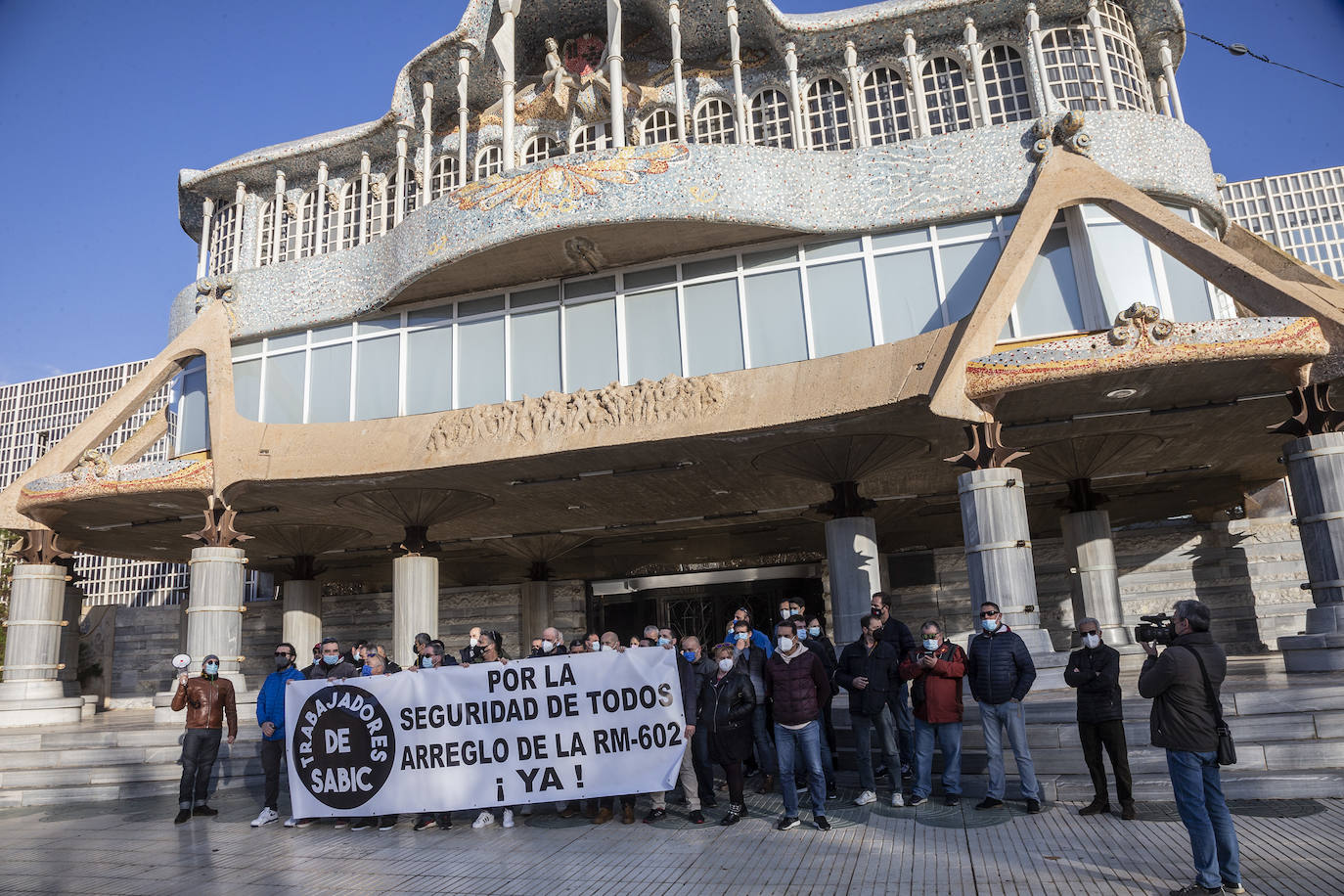 Fotos: Protesta de trabajadores de la planta de Sabic de La Aljorra