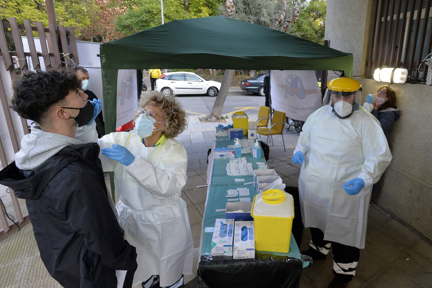 Fotos: Test de antígenos en el centro de salud de San Andrés de Murcia