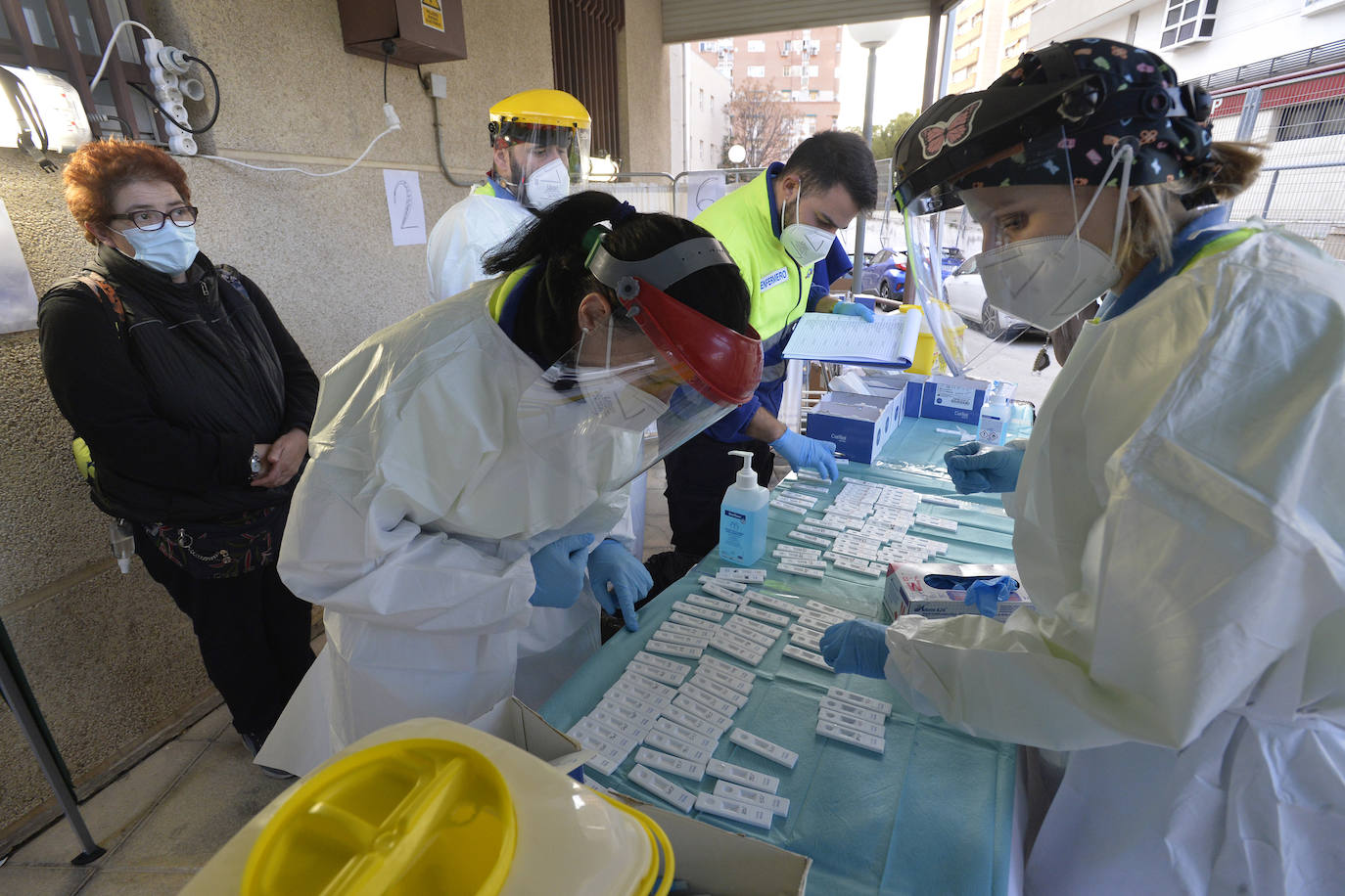 Fotos: Test de antígenos en el centro de salud de San Andrés de Murcia