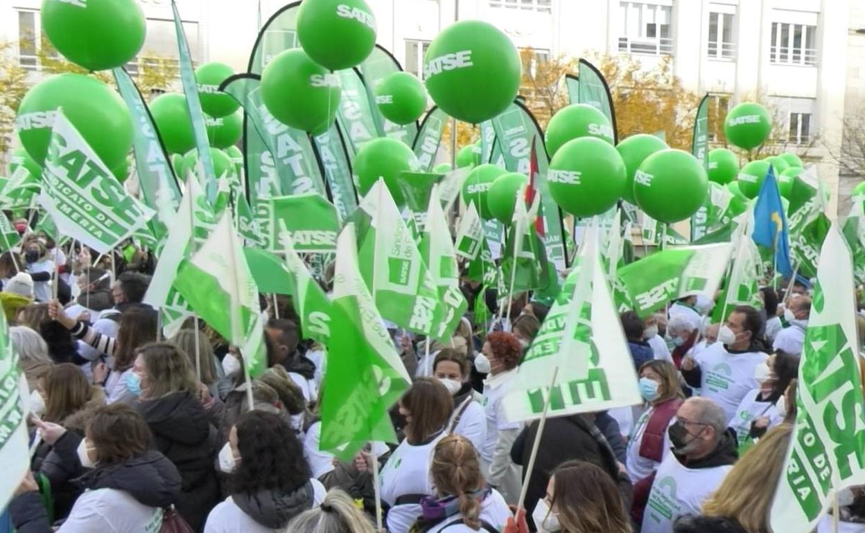 Una movilización de Satse.