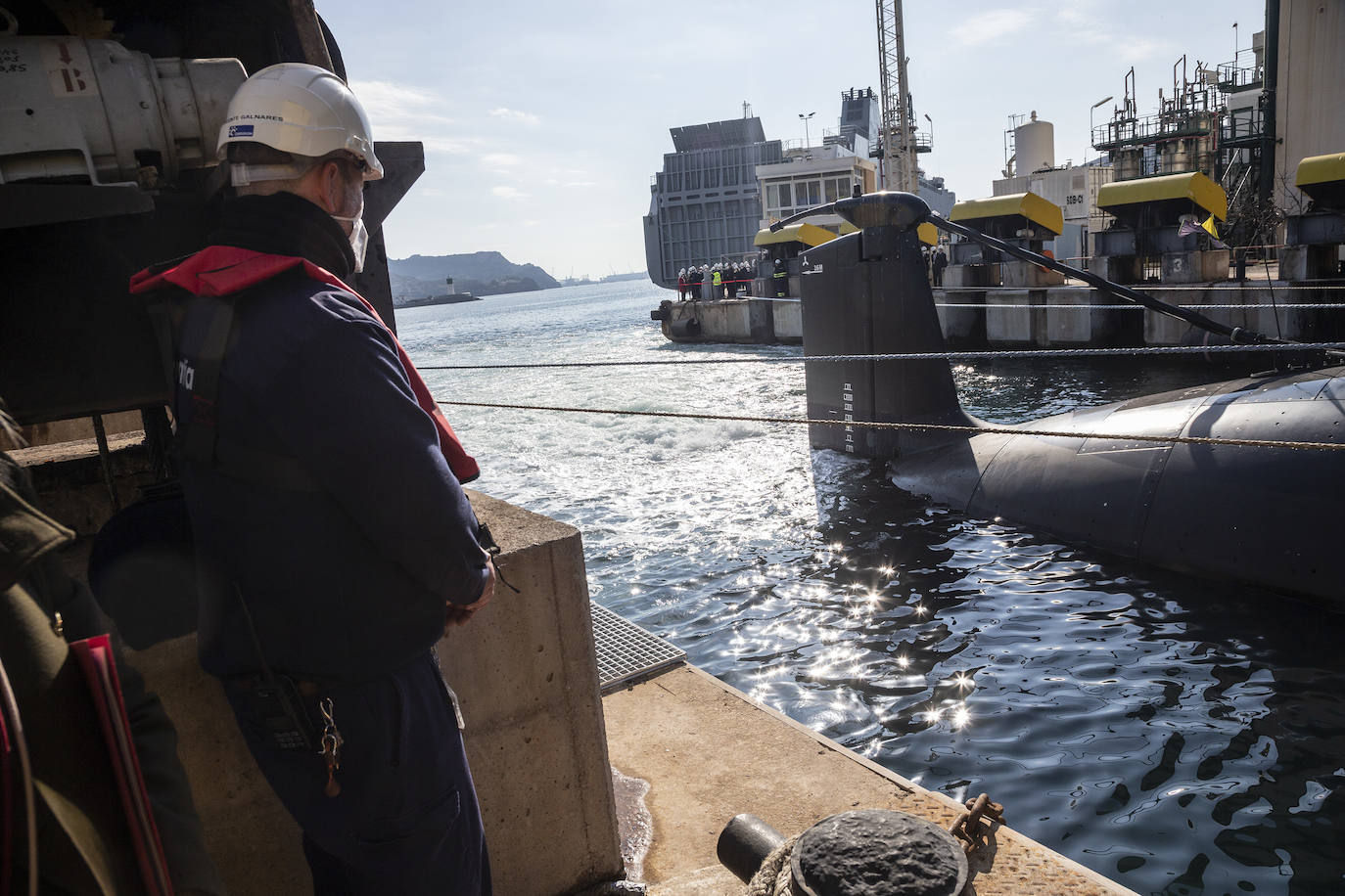 Fotos: Visita de la ministra de Defensa al astillero de Navantia en Cartagena