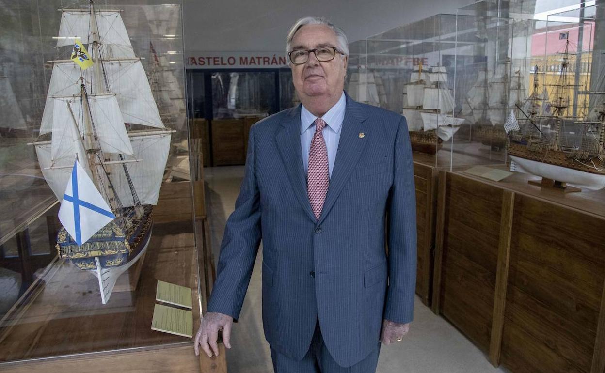 Julio Castelo Matrán, durante una visita al Museo Naval de Cartagena en enero de 2020.