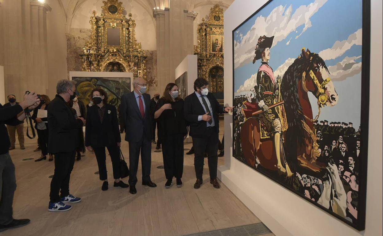Inauguración de la exposición pictórica 'Atlas, coordenadas e identidades', este jueves, en el Palacio de San Esteban.