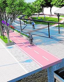 Imagen secundaria 2 - Grupo de imágenes que muestran, en realidad virtual, cómo quedará el bulevar de Conexión Sur tras las obras proyectadas por el Ayuntamiento. 