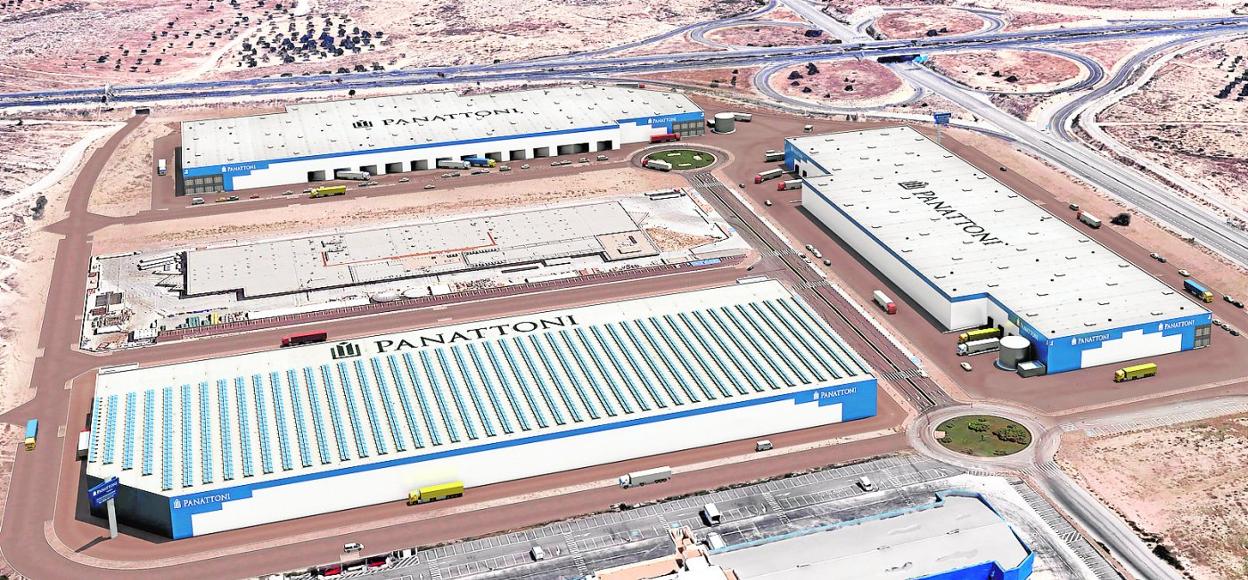 Recreación digital con las tres naves que levantará Panattoni en el polígono de San Andrés. 