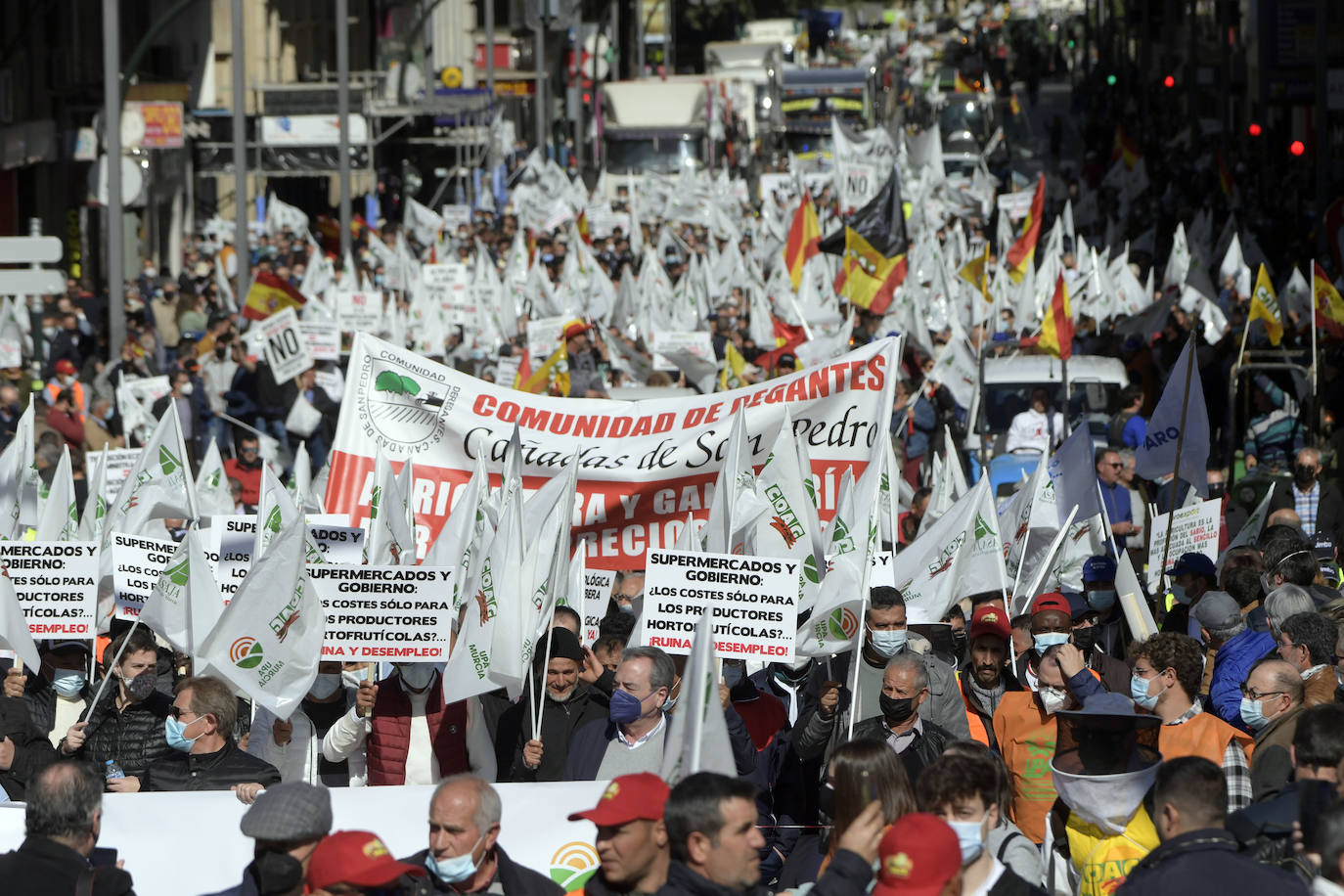 Fotos: Los agricultores salen a la calle en Murcia por la mejora del sector