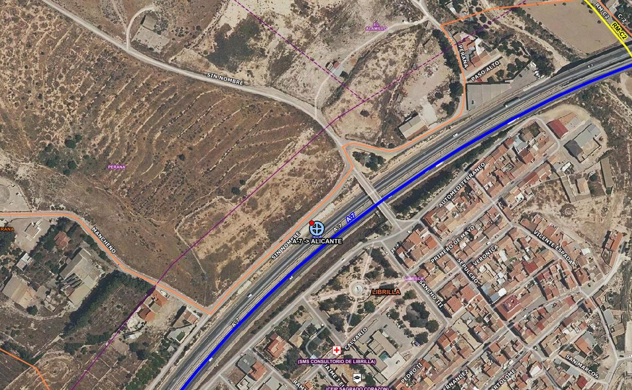 Lugar del accidente. 