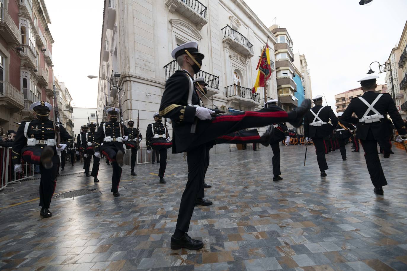 Fotos: Infantería de Marina anticipa la Semana Santa en Cartagena con su piquete