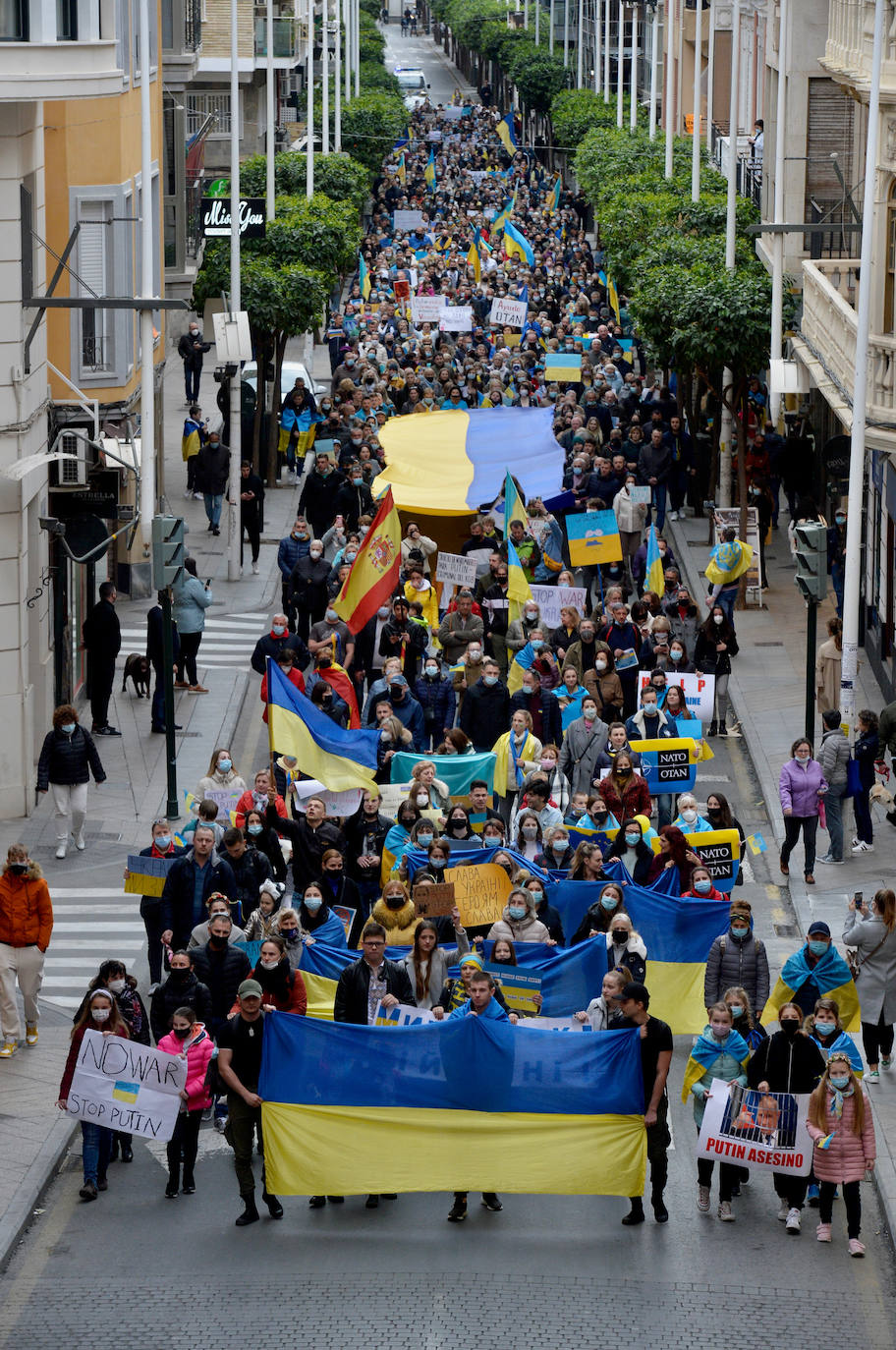 Fotos: Manifestación de ucranianos en Murcia contra la invasión rusa