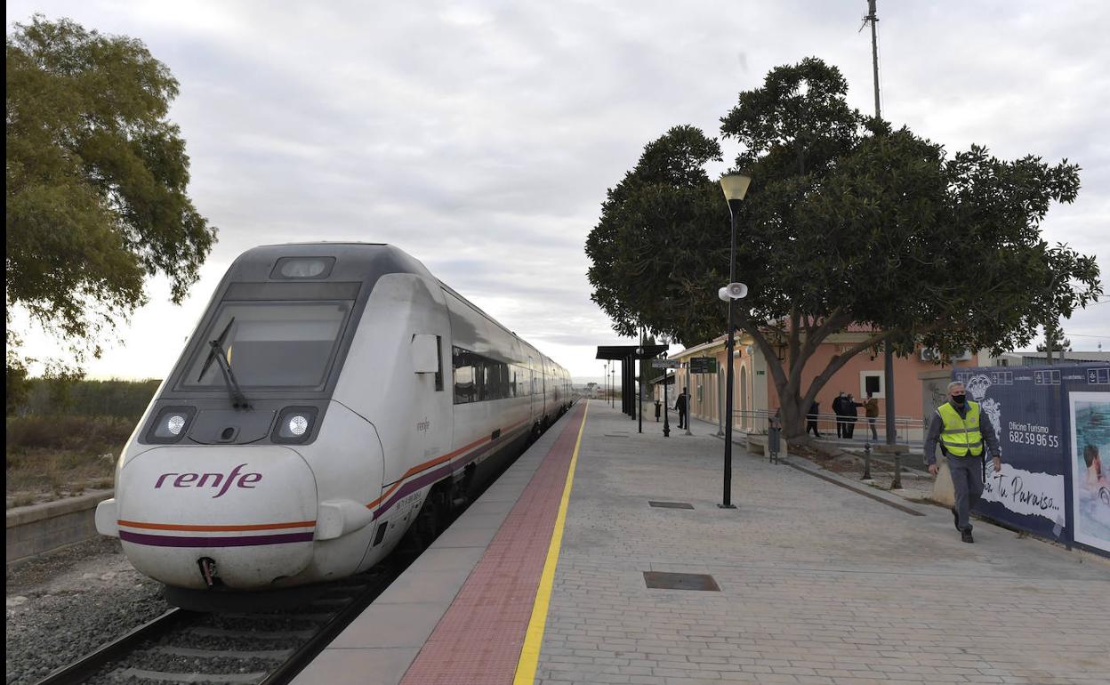 Estación de tren de Archena, este lunes. 