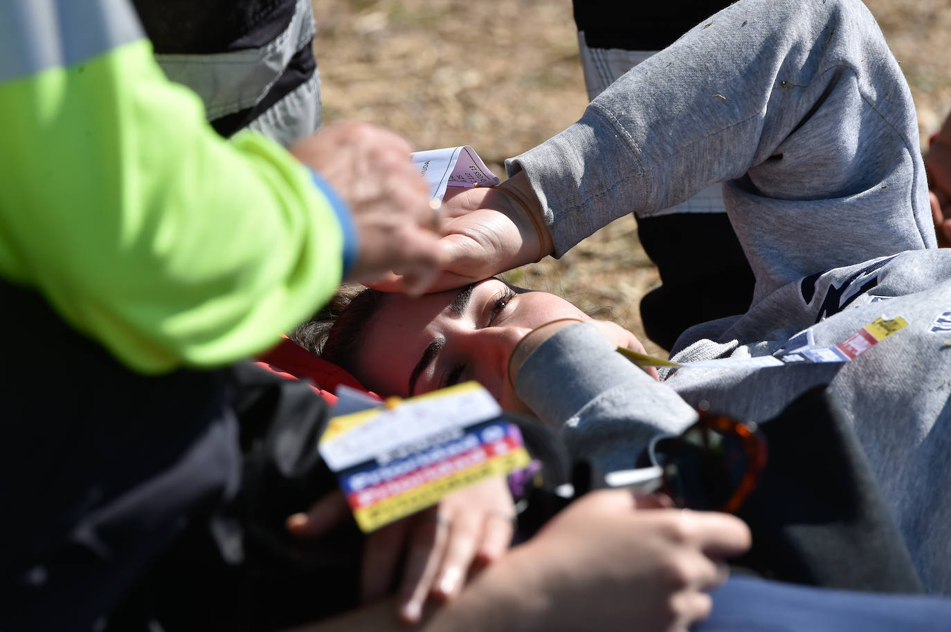 Fotos: Simulacro de accidente aéreo en Corvera para coordinar los servicios implicados en la emergencia