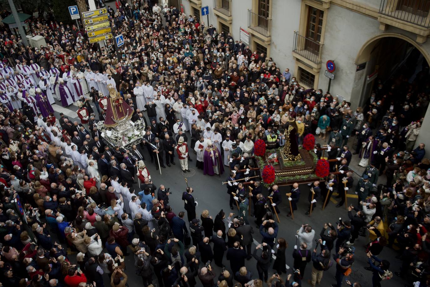 Fotos: Una procesión para la historia de Murcia el día en que la Morenica no pudo bajar del santuario