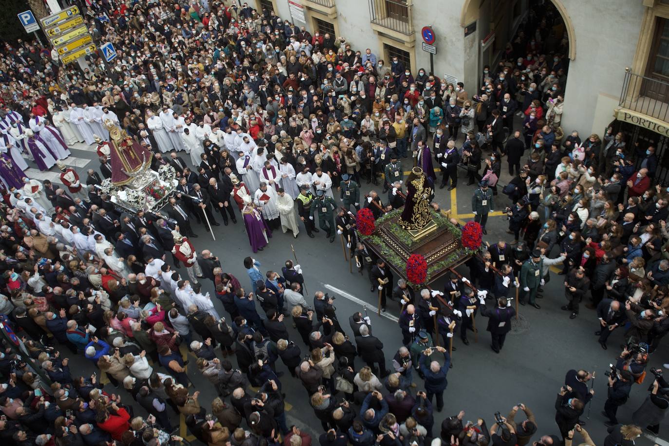 Fotos: Una procesión para la historia de Murcia el día en que la Morenica no pudo bajar del santuario