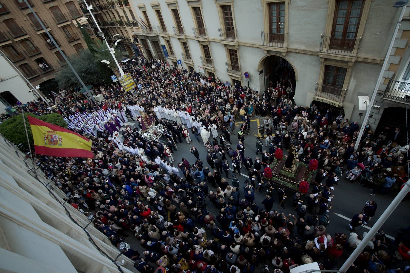 Fotos: Una procesión para la historia de Murcia el día en que la Morenica no pudo bajar del santuario