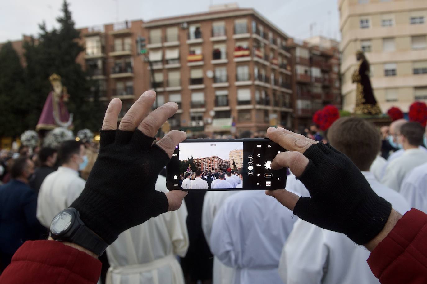 Fotos: Una procesión para la historia de Murcia el día en que la Morenica no pudo bajar del santuario
