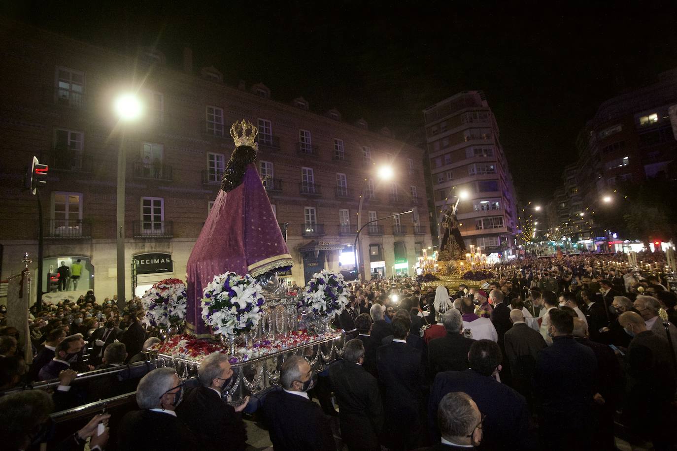 Fotos: Una procesión para la historia de Murcia el día en que la Morenica no pudo bajar del santuario