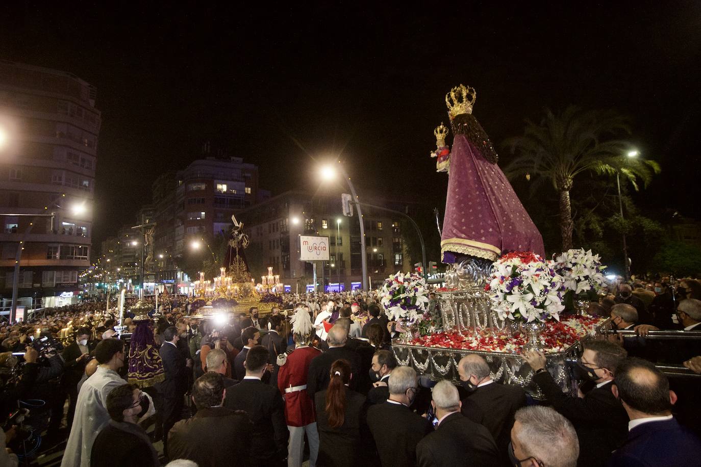 Fotos: Una procesión para la historia de Murcia el día en que la Morenica no pudo bajar del santuario