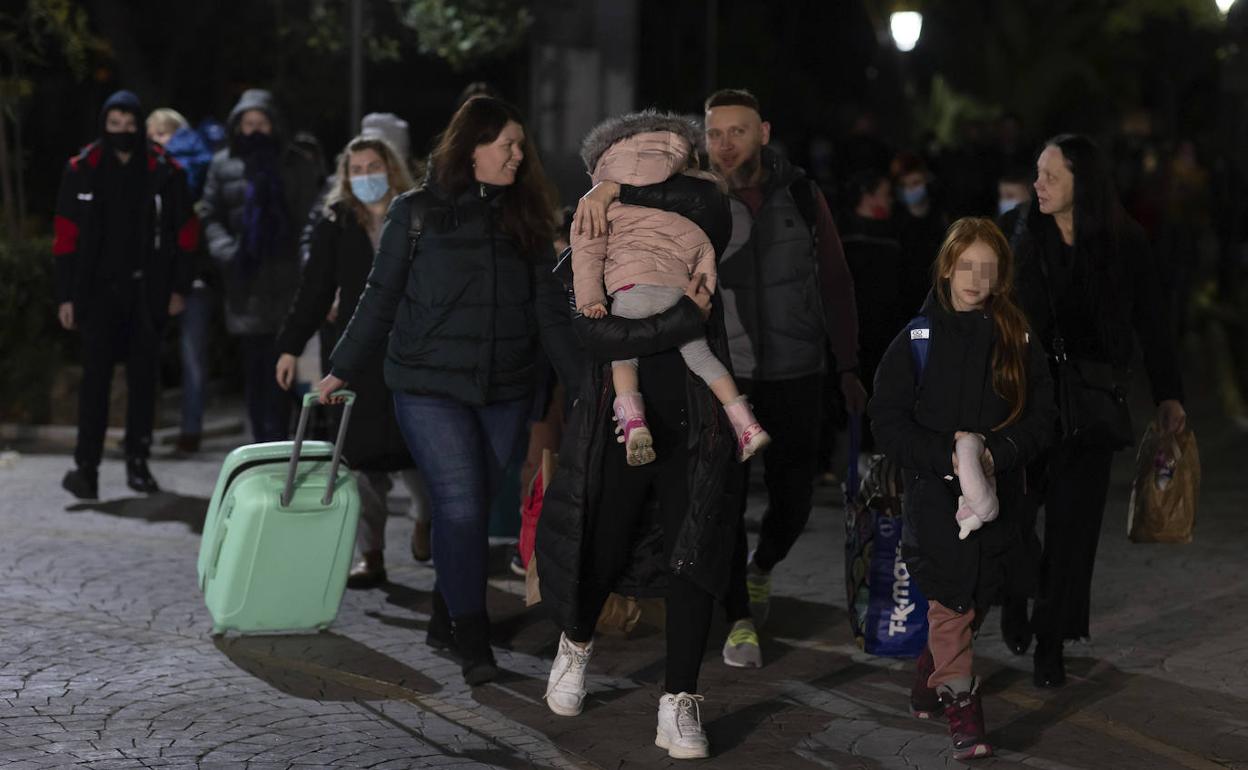 Varias familias ucranianas llegan a España.