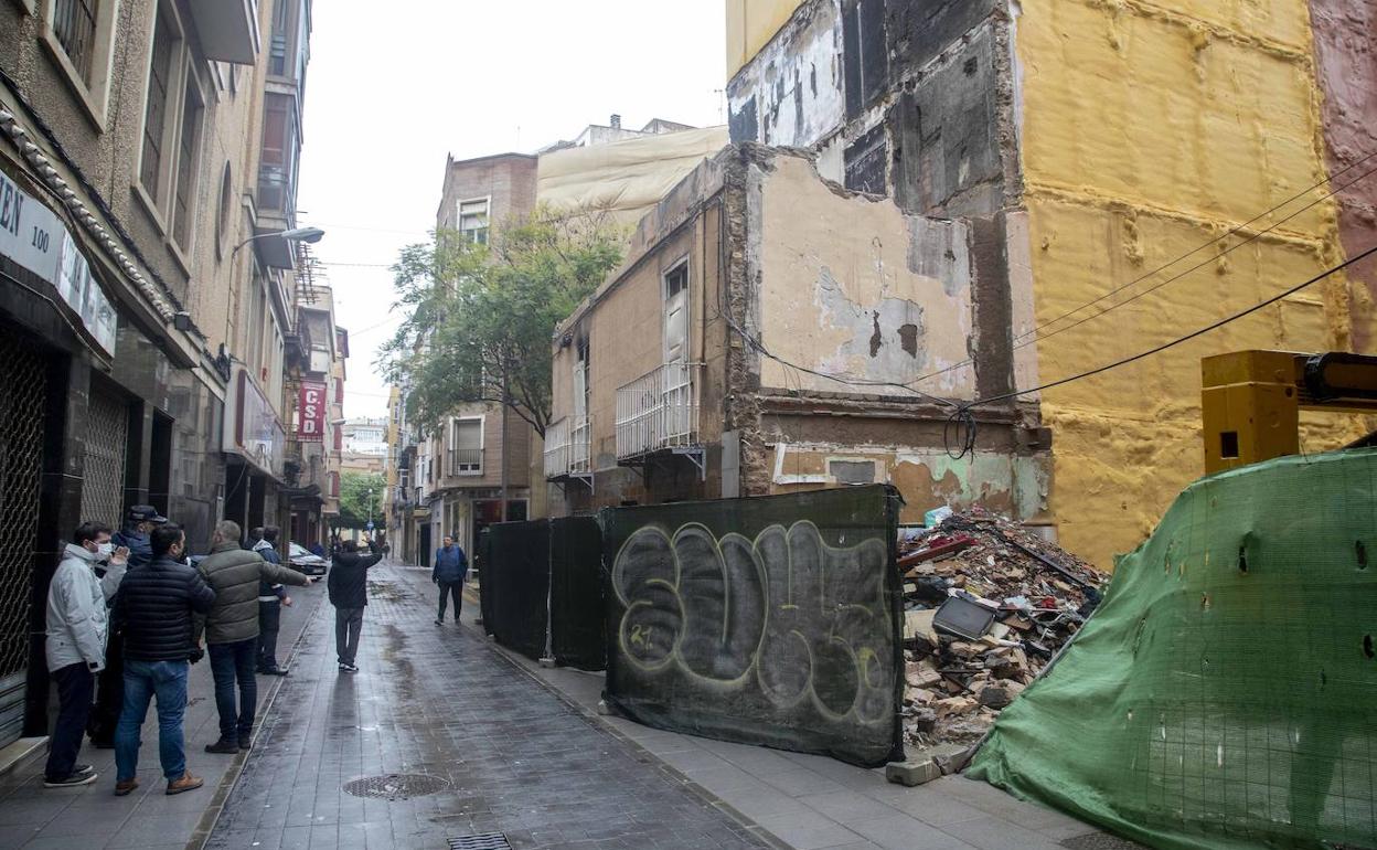 Estado del inmueble tras el desprendimiento.