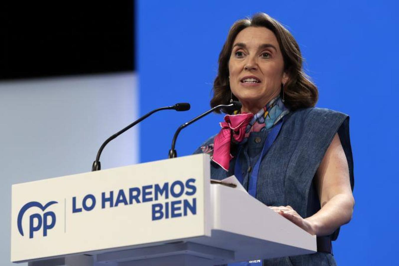 La portavoz del Partido Popular en el Congreso de los Diputados, y futura secretaria general del partido, Cuca Gamarra, durante una intervención en el Congreso del PP.