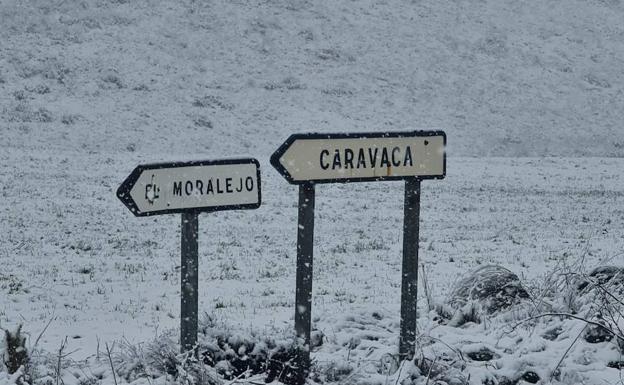 El Moralejo (Caravaca de la Cruz) cubierto de nieve.