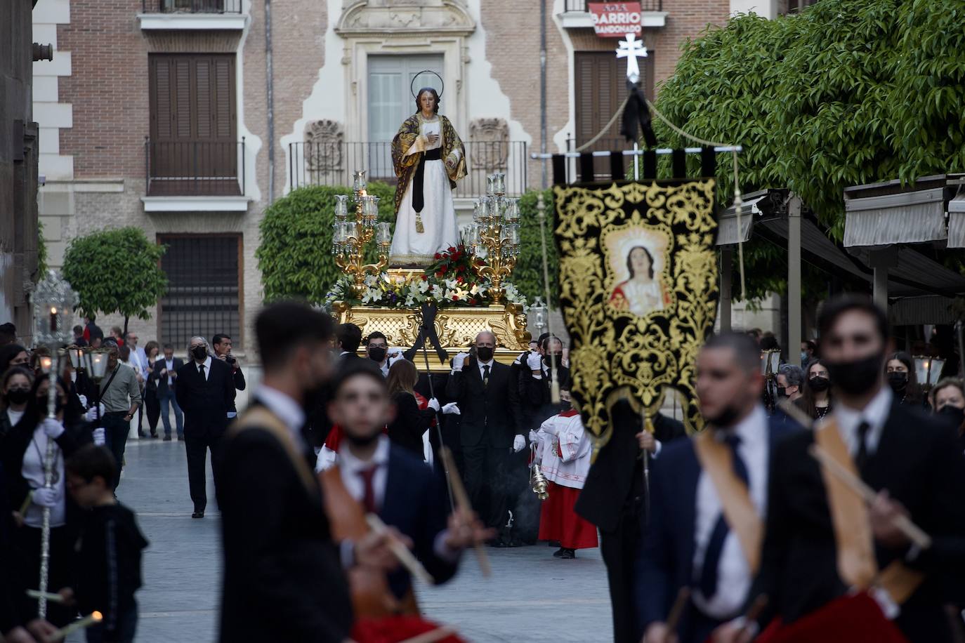 Fotos: Encuentro de Nuestro Padre Jesús de la Merced en la plaza Cardenal Belluga de Murcia, en imágenes