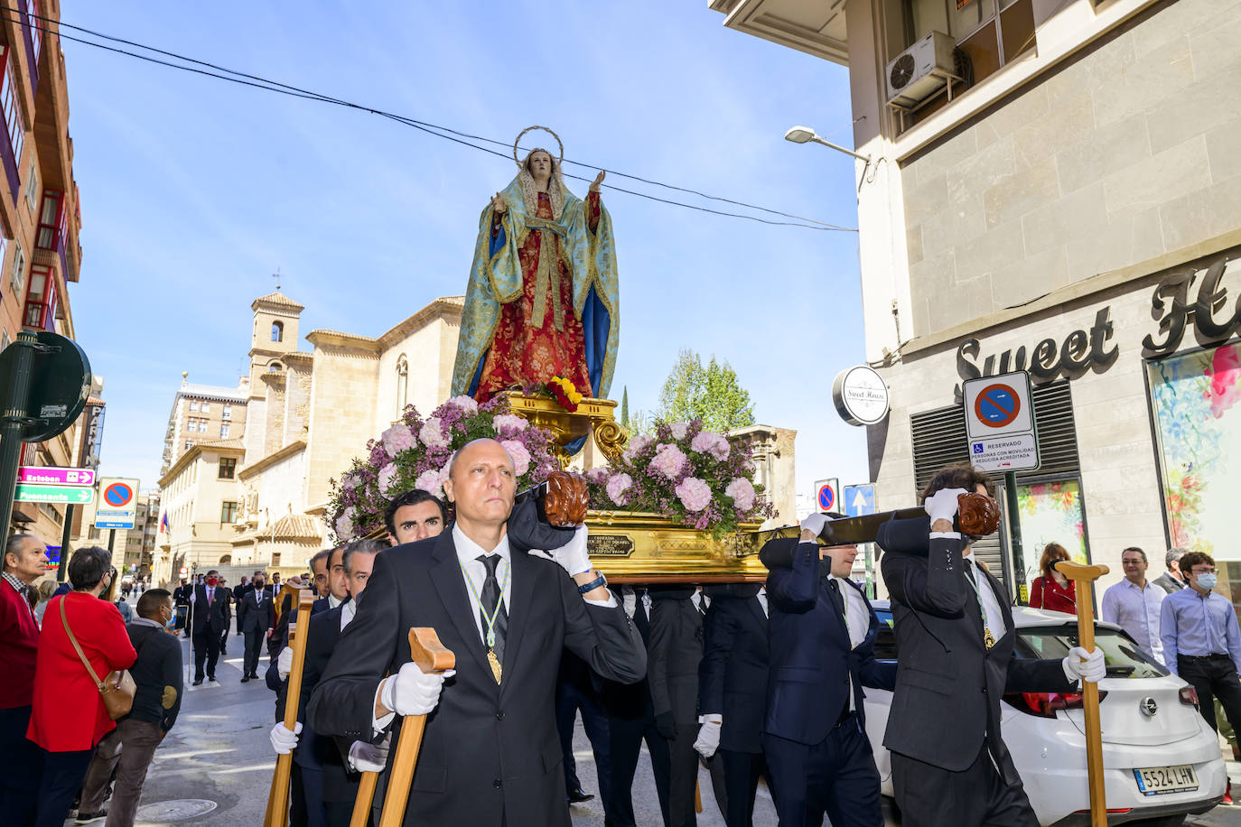 Fotos: El traslado de la Virgen del Primer Dolor en Murcia, en imágenes