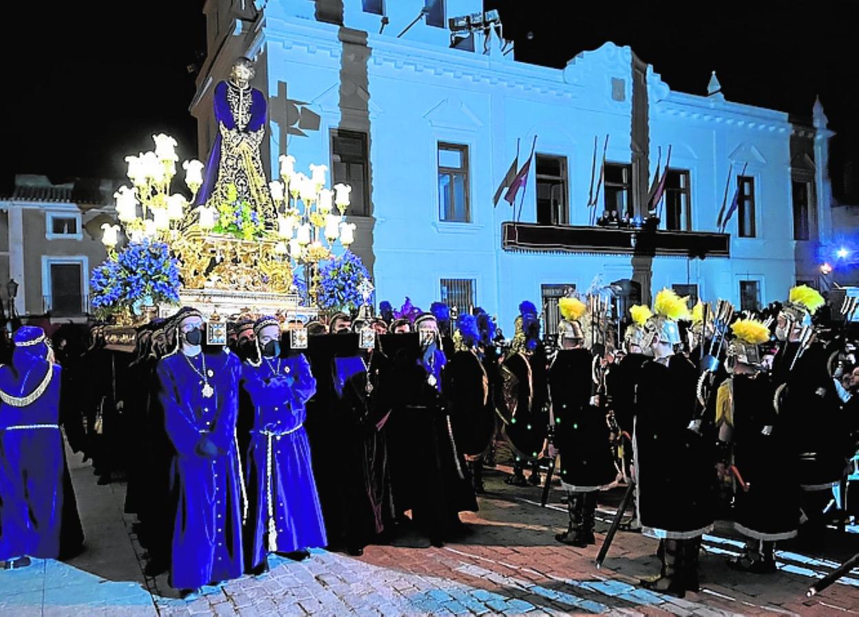 La imagen de Nuestro Padre Jesús Nazareno, anoche, durante la representación del Prendimiento. 