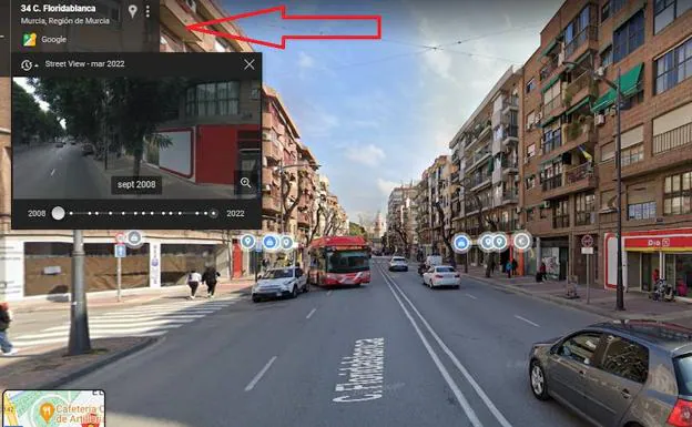 Captura de la búsqueda de una calle de Murcia con esta función. 