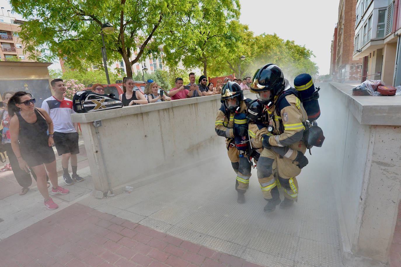 Fotos: El simulacro de los bomberos de Murcia, en imágenes