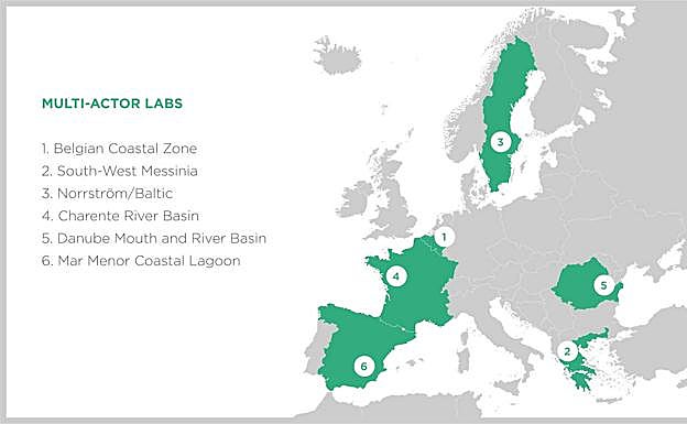 Los seis enclaves europeos analizados en el proyecto Coastal.