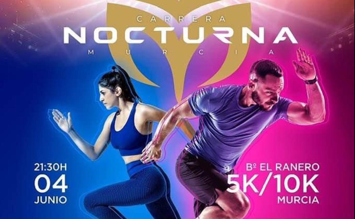 Cartel promocional de la Carrera Nocturna 10K de Murcia.