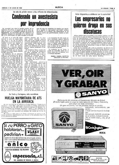 Imagen - Anuncio publicitario de El Corte Inglés en una página publicada en LA VERDAD en 1982.