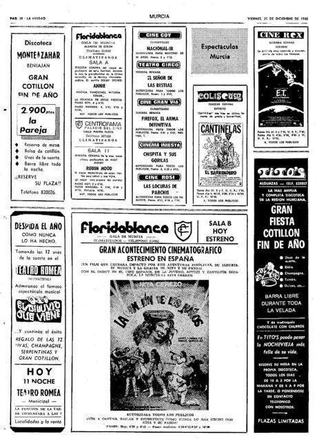 Imagen - Página de carteleras de diciembre de 1982.