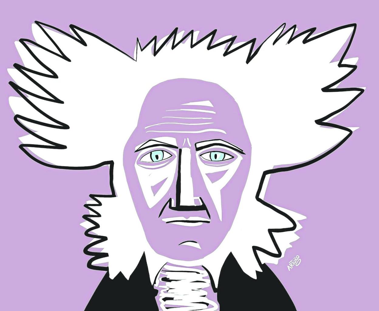 El filósofo. Ilustración de Arturo Pérez para 'Ababol' sobre Arthur Schopenhauer. 