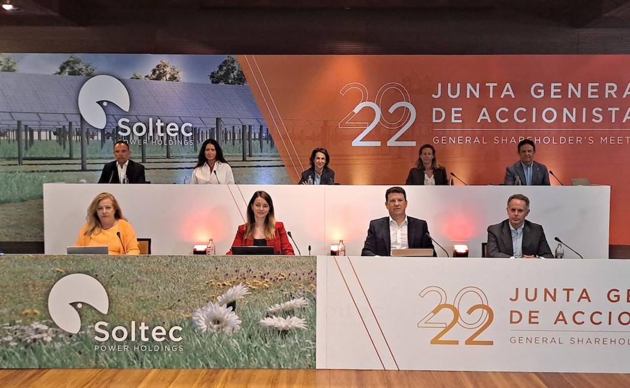 Junta general de accionistas de Soltec, este jueves.