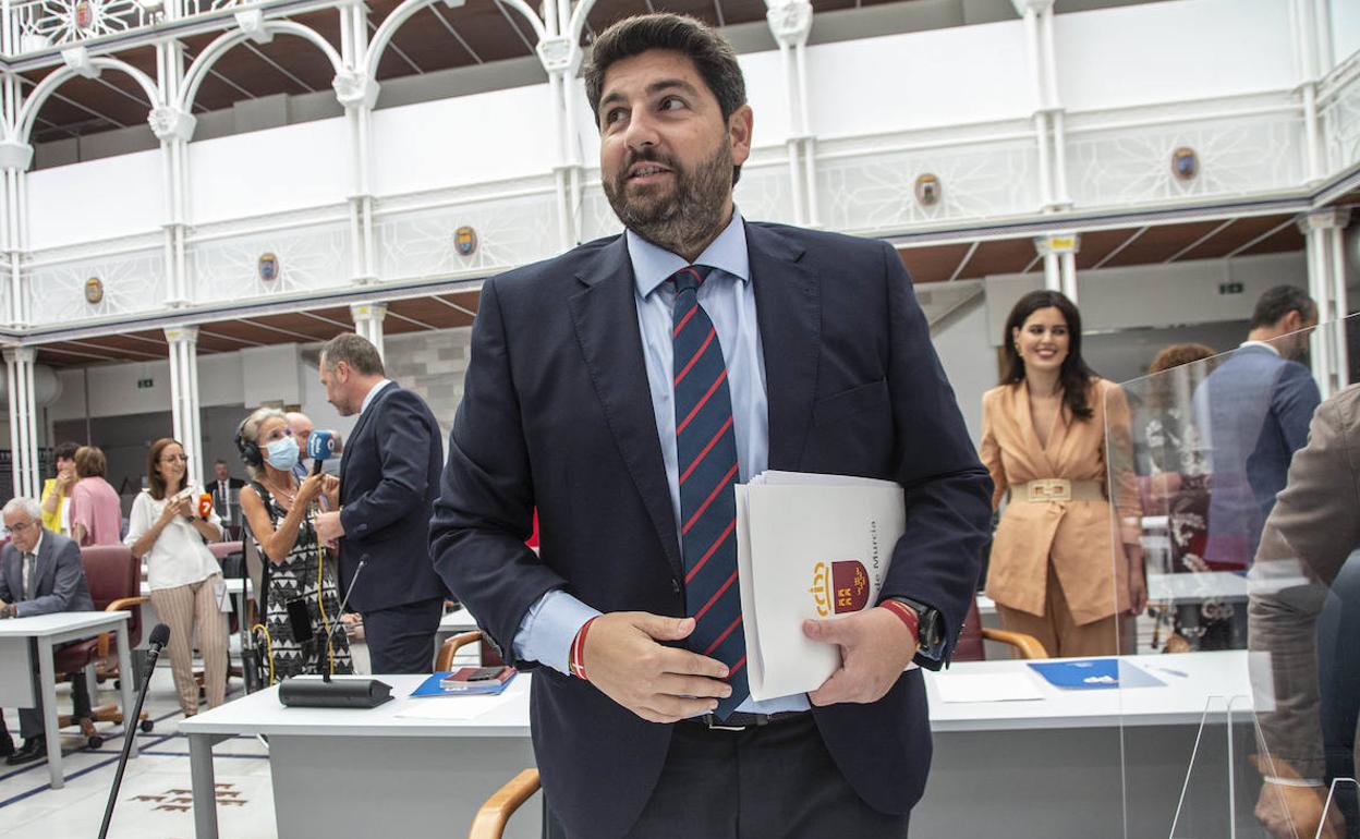 Fernando López Miras, la semana pasada, en el Debate sobre el Estado de la Región.