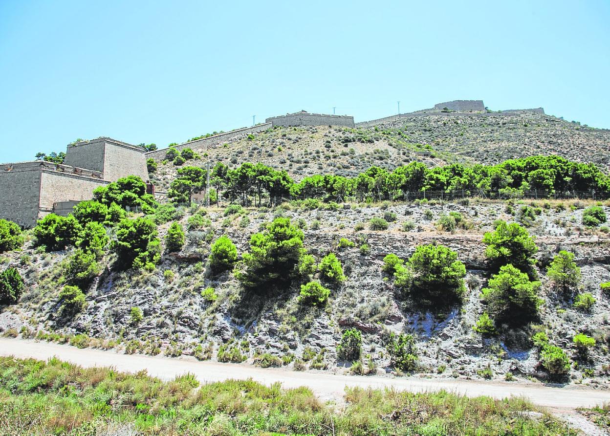 Terrenos militares de la falda de Galeras donde pretenden reubicar el centro de extranjeros. 