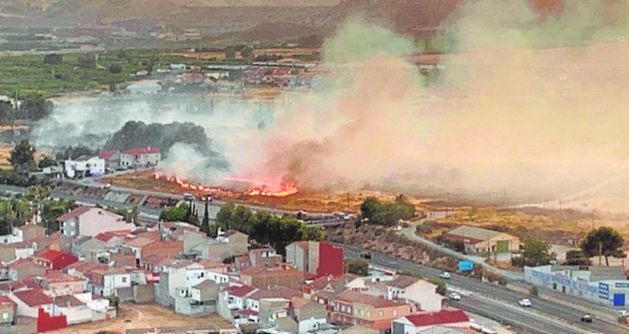 La zona afectada por el fuego, en una foto tomada desde el helicóptero. 
