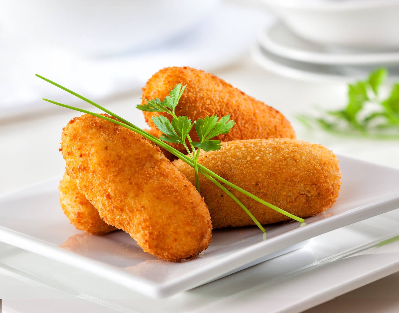 Croquetas de pollo asado.