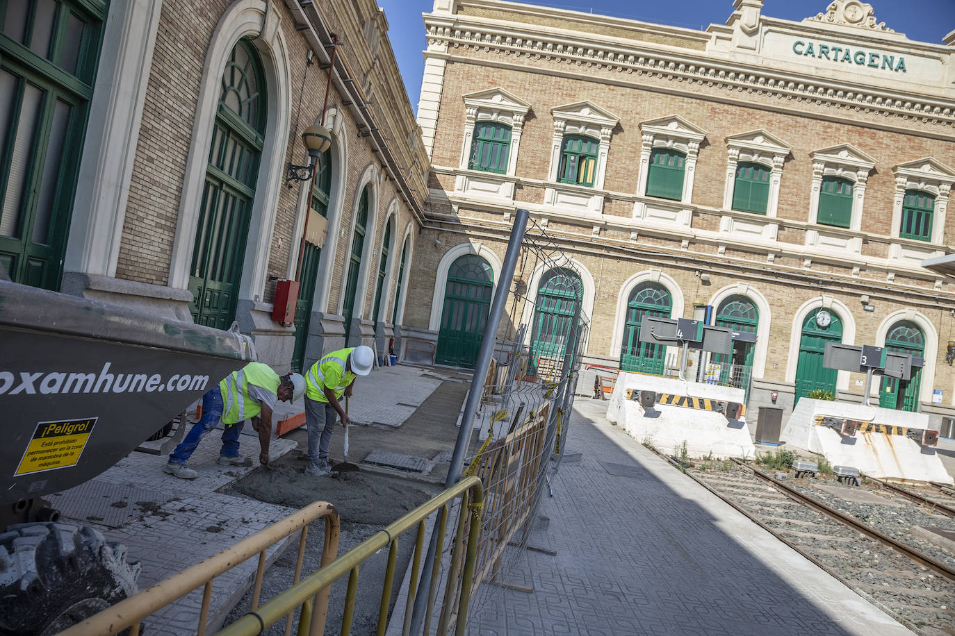 Fotos: Obras de rehabilitación de la estación de trenes de Cartagena